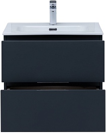 Aquanet Тумба под раковину Алвита New 60 2 ящика подвесная антрацит матовая – фотография-4